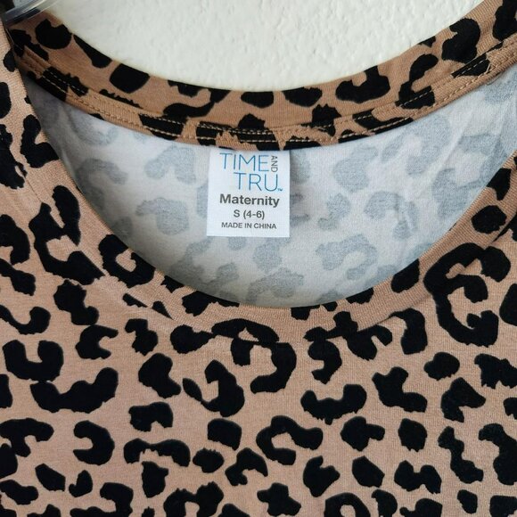 TIME & TRU Leopard Animal Print Maternity Dress NWT Sz S Baby Shower Gifting - Picture 6 of 7